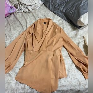 nude blouse cross top